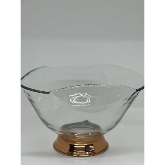 VTG Princess House Glass Salad Punch Bowl with Copper Base - Picture 2 of 4